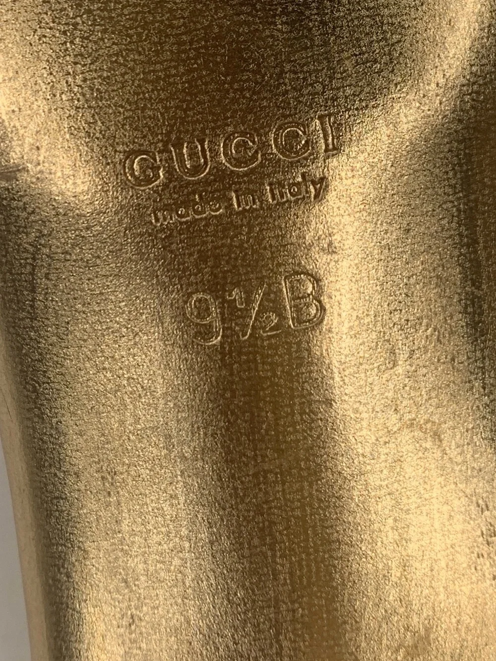 Gucci Metallic Gold Strappy Slip-On Mules - Picture 6 of 8